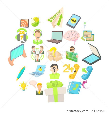 Mobile telecommunications icons set, cartoon style Mobile telecommunications icons set, cartoon style 41724569