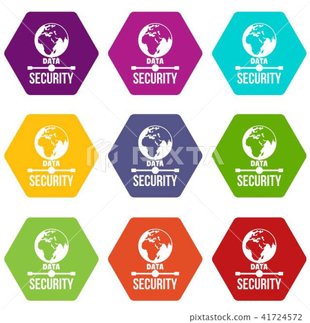 Global data security icons set 9 vector Global data security icons set 9 vector 41724572