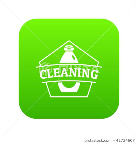 Cleaning bottle icon green vector Cleaning bottle icon green vector 41724607