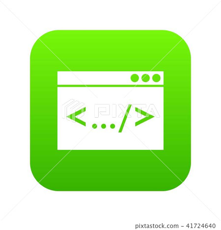 Code window icon digital green 41724640