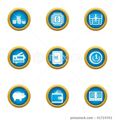 Investments in tech icons set, flat style 41724701