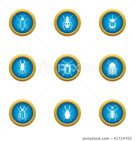 Fear of bug icons set, flat style 41724702