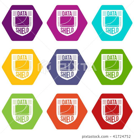 Data shield icons set 9 vector - Stock Illustration [41724752] - PIXTA