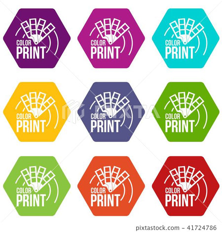 Color print icons set 9 vector - Stock Illustration [41724786] - PIXTA