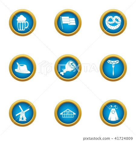 Beer a day icons set, flat style 41724809