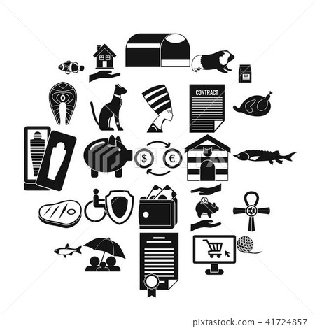 Cat icons set, simple style Cat icons set, simple style 41724857