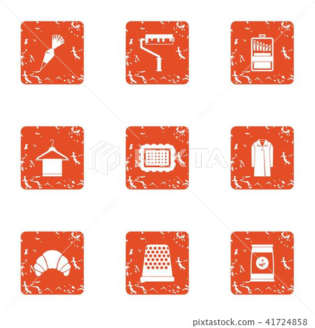 Clean sweep icons set, grunge style Clean sweep icons set, grunge style 41724858
