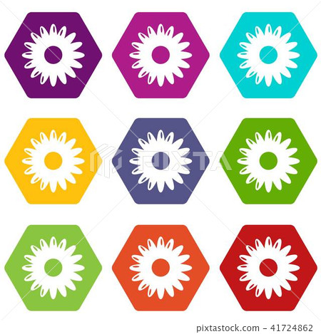 Honey flower icons set 9 vector 41724862