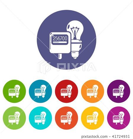 Electricity icons set vector color Electricity icons set vector color 41724931
