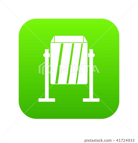 Metal dust bin icon digital green Metal dust bin icon digital green 41724933
