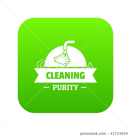Cleaning purity icon green vector Cleaning purity icon green vector 41724934