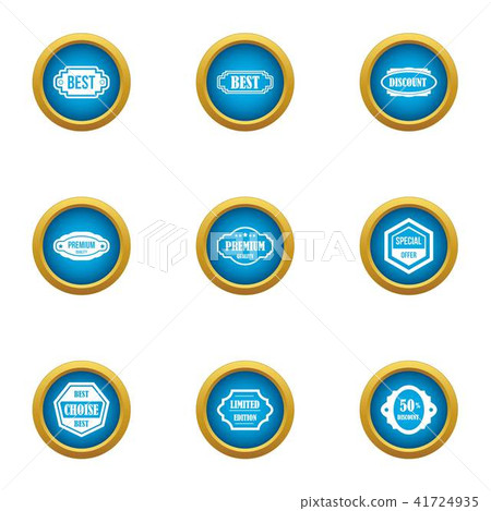 Sale label icons set, flat style Sale label icons set, flat style 41724935