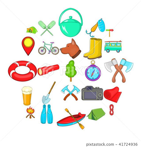 Terrain icons set, cartoon style 41724936