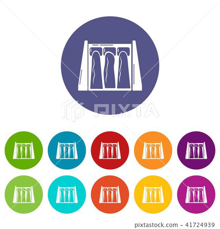 Dam icons set vector color Dam icons set vector color 41724939