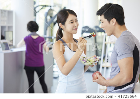 健身房，鍛煉，男人，女人 41725664