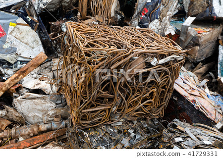 Closeup of scrap metal for recycling ,old steel, 41729331