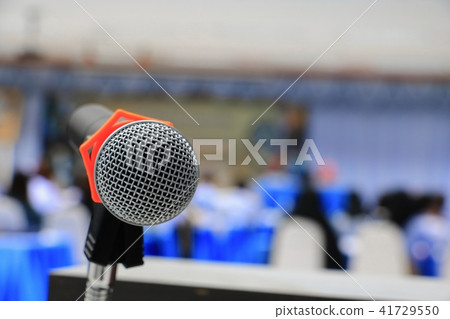 microphone on stand Close up in conference room  41729550