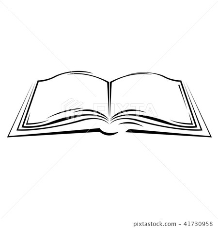 Symbolic sketch of open book Royalty Free Vector Image