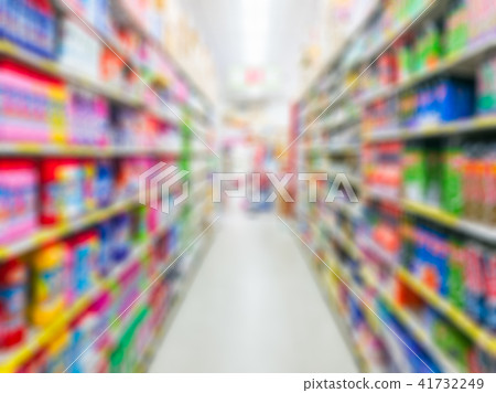 Blurred scene of aisle shelf colorful retail 41732249