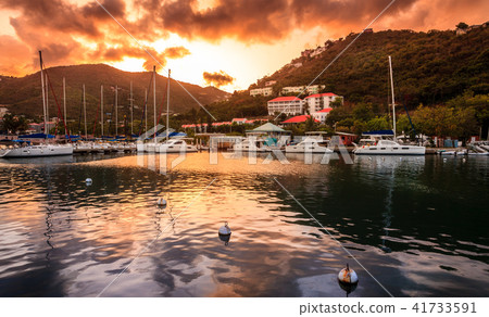 Sunset at Marina in Tortola 41733591