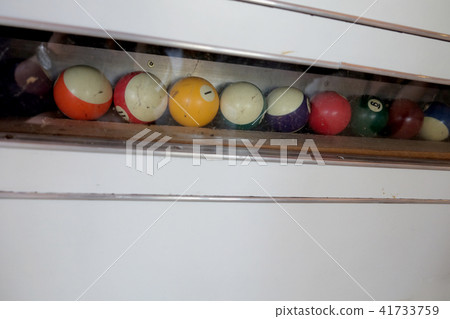 Set of balls for a game of pool billiards Set of balls for a game of pool billiards 41733759