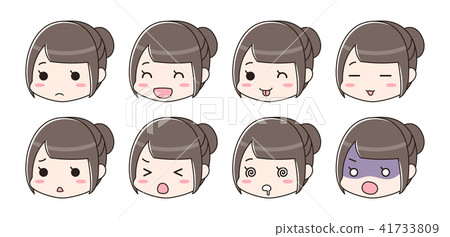 情緒和麵部表情設定了女性 情緒和麵部表情設定了女性 41733809