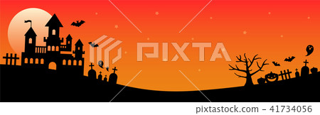 Halloween background Orange Horizontal 41734056