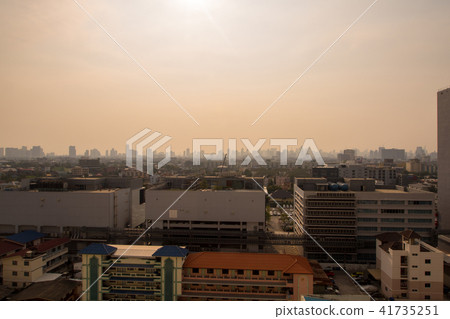 Downtown cityscape urban skyline in the smok 41735251