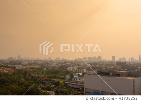 Downtown cityscape urban skyline in the smok 41735252