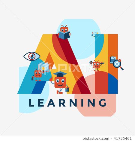 Artificial intelligence self learning icon set Artificial intelligence self learning icon set 41735461