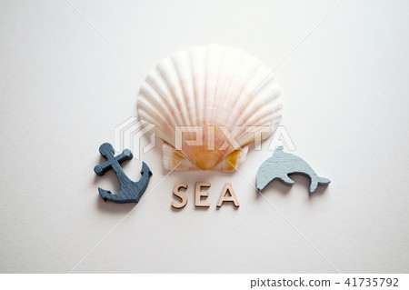 錨和貝類和海豚微縮模型 錨和貝類和海豚微縮模型 41735792