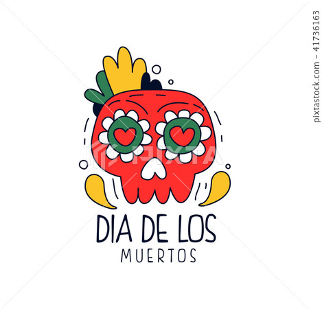 Dia De Los Muertos logo, traditional Mexican Day of the Dead design element, holiday party 41736163