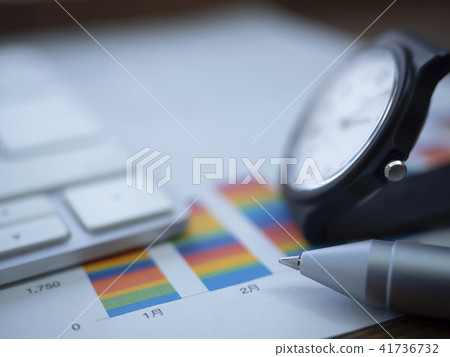 Business image · graph · keyboard · clock 41736732