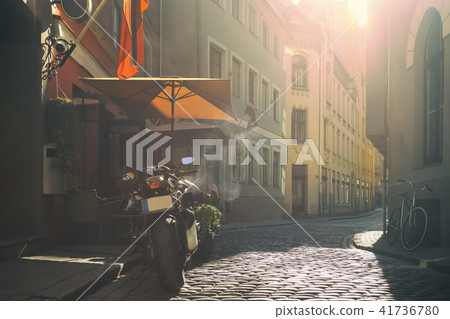 A street cafe in the old city in the evening 41736780