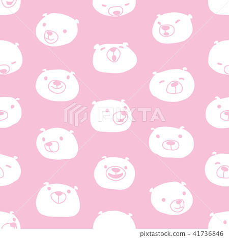 Bear Seamless Pattern vector polar bear pink 41736846