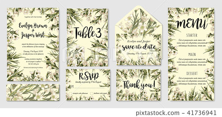 vector cute set of wedding invitation templates vector cute set of wedding invitation templates 41736941