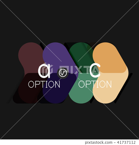 Flat design geometric infographics, arrow shape vector sticker or label, price tags, offer promotion 41737112