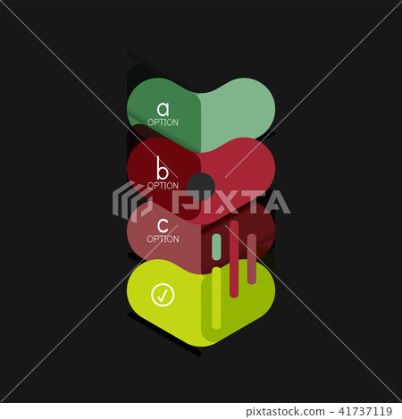 Flat design geometric infographics, arrow shape vector sticker or label, price tags, offer promotion 41737119