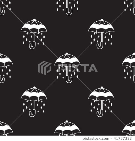Umbrella Seamless Pattern vector background black - Stock Illustration ...