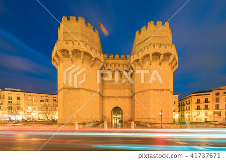 Serrano Towers old city gate in Valencia, Spain 41737671
