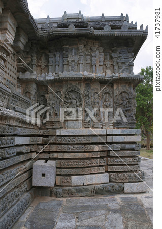 Ornate bas relieif and sculptures of Hindu deities 41737981