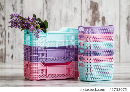 Colorful Mini Plastic Cases with Colorful Flowers 41738075