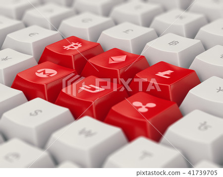 Keyboard buttons with currency and cryptocurrency 41739705