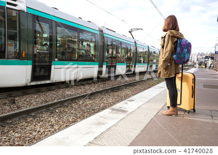 girl tourist waits for the train girl tourist waits for the train 41740028