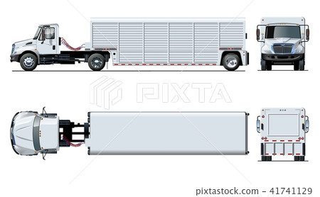 Vector semi truck template isolated on white 41741129