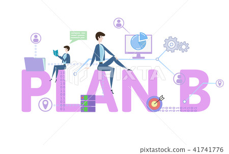 PLAN B. Concept Table With Keywords, Letters... - Stock Illustration ...