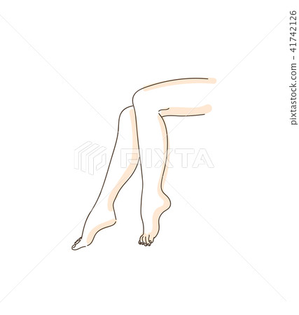 Woman's naked elegant legs, drawn in outlines 41742126