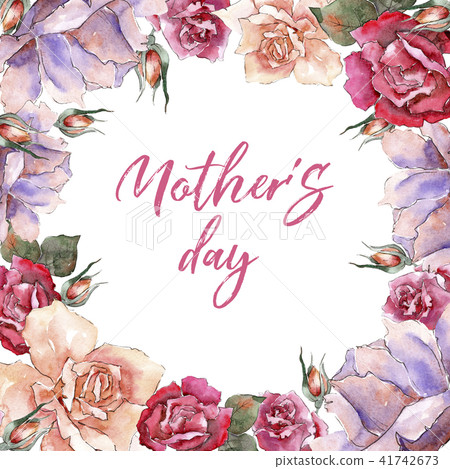 Colorful roses. Floral botanical flower. Frame border ornament square. Colorful roses. Floral botanical flower. Frame border ornament square. 41742673