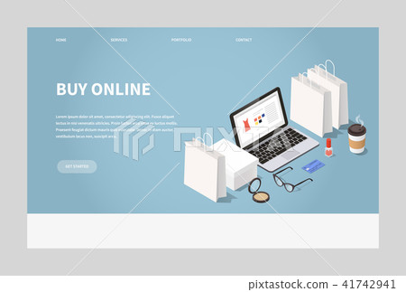 Online Shopping and Delivery Illustration 41742941