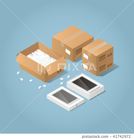 Unpacking Online Purchase Illustration 41742972